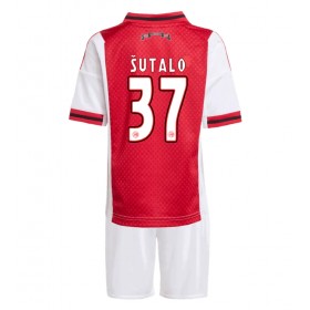 Dětské fotbalový komplet Ajax Josip Sutalo #37 Domácí košile 2025-26 Krátkým Rukávem